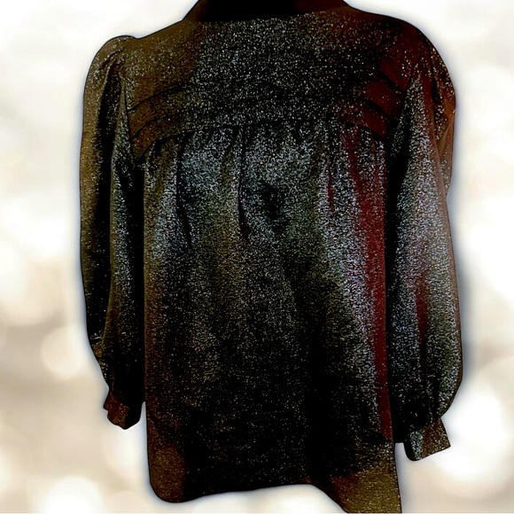MARC JACOBS RUNWAY silk/ metallic blouse black size 4/6 - Picture 1 of 12